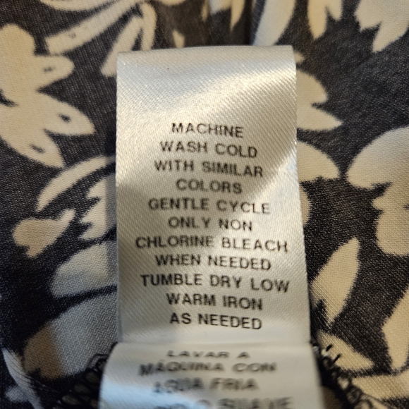 Maggy London Short Sleeve Black and White Floral Women's Dress - Size 14 - Picture 4 of 4